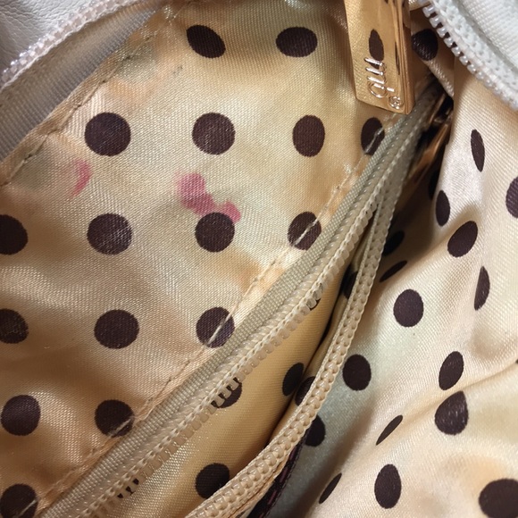 Melie Bianco Beige Sm. Shoulder Bag 7”W x 9”H w/24” Adjustable Shoulder Strap - Picture 9 of 12